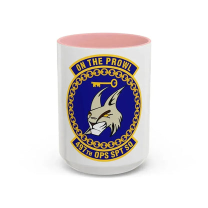 497 Operations Support Squadron ACC (U.S. Air Force) Accent Coffee Mug 15oz Pink - Go Mug Yourself
