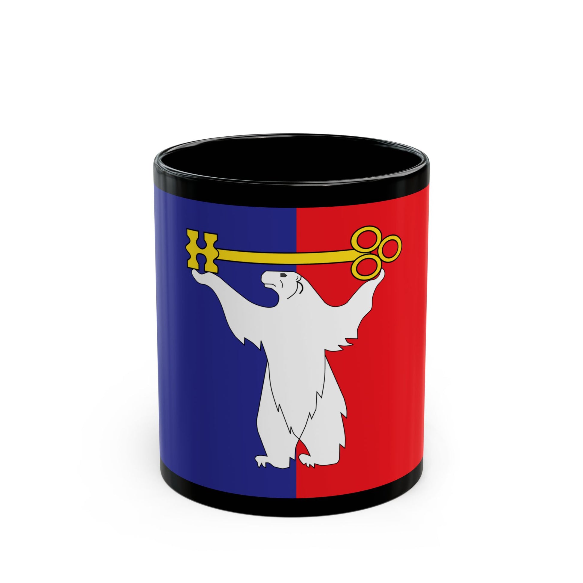 Flag of Norilsk Krasnoyarsk Krai Russia - Black Coffee Mug-11oz-Go Mug Yourself