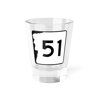 NH Route 51 (New Hampshire) (Road Sign) Shot Glass 1.5oz