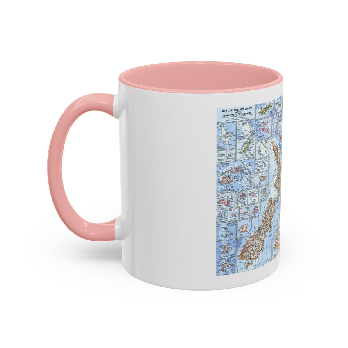 New Zealand, New Guinea (1962) (Map) Accent Coffee Mug