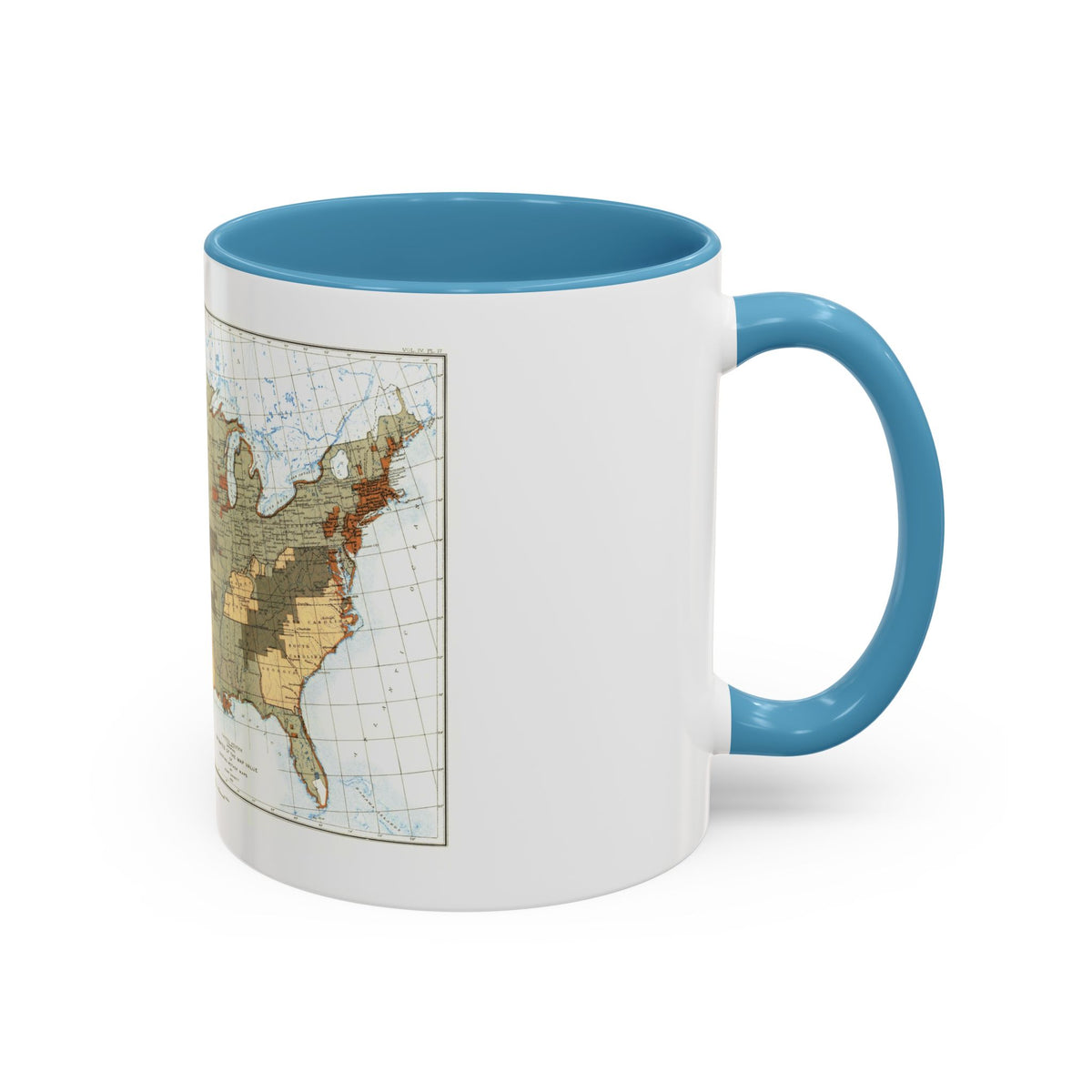 USA - The United States (1892) (Map) Accent Coffee Mug