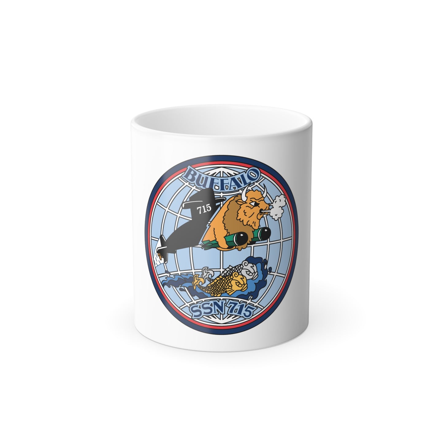 Buffalo SSN 715 (U.S. Navy) Color Changing Mug 11oz