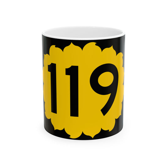 K-119 (Kansas) (Road Sign) White Coffee Mug