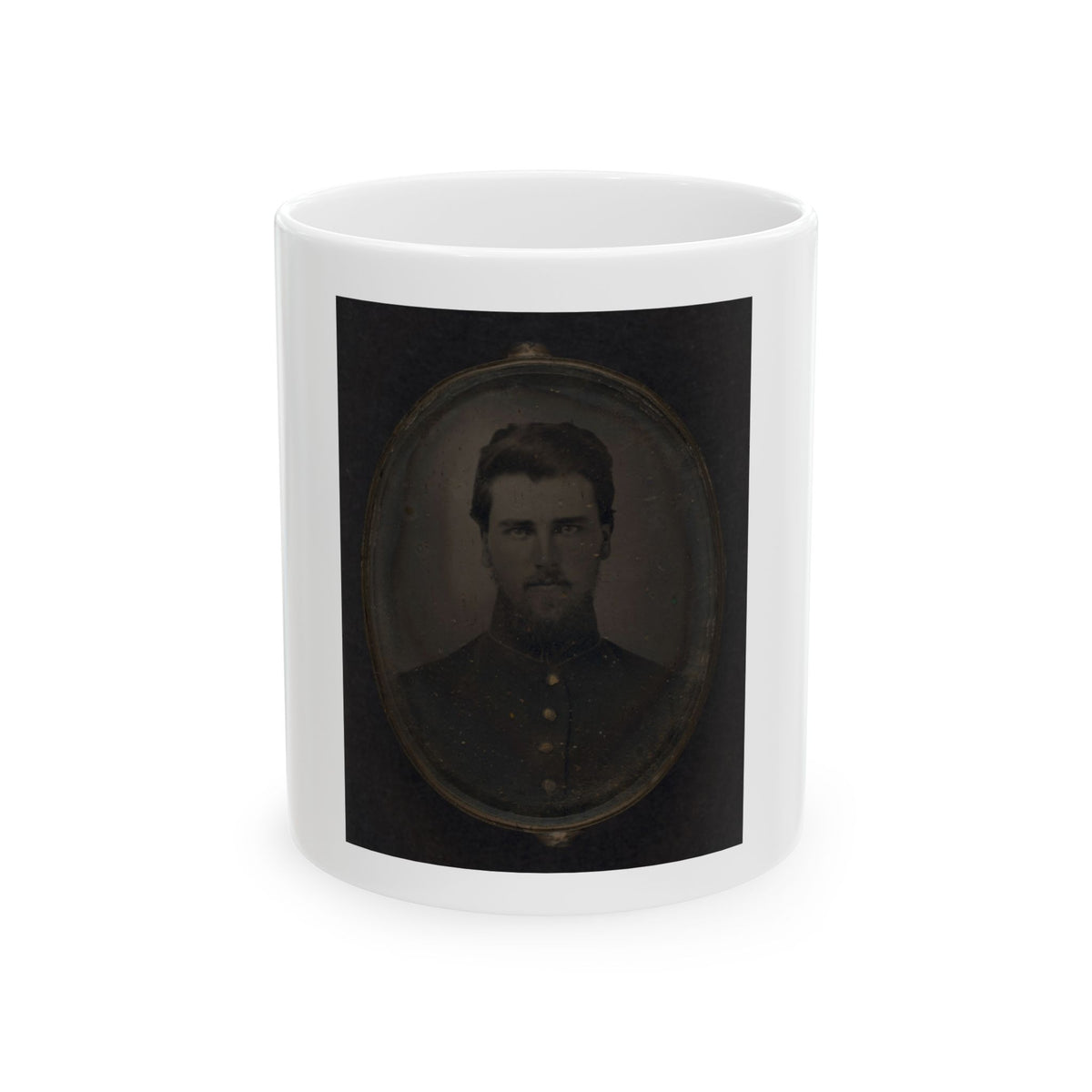 Unidentified Soldier In Pendant 001 (U.S. Civil War) White Coffee Mug
