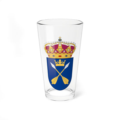 Dalarna vapen med kunglig krona (Sweden) (Coat of Arms) Pint Glass 16oz
