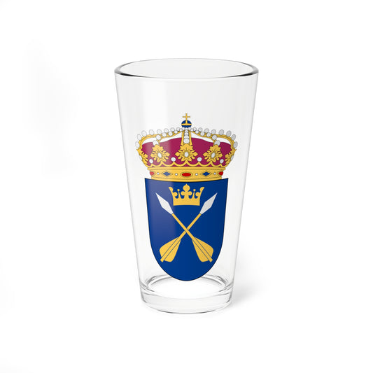 Dalarna vapen med kunglig krona (Sweden) (Coat of Arms) Pint Glass 16oz
