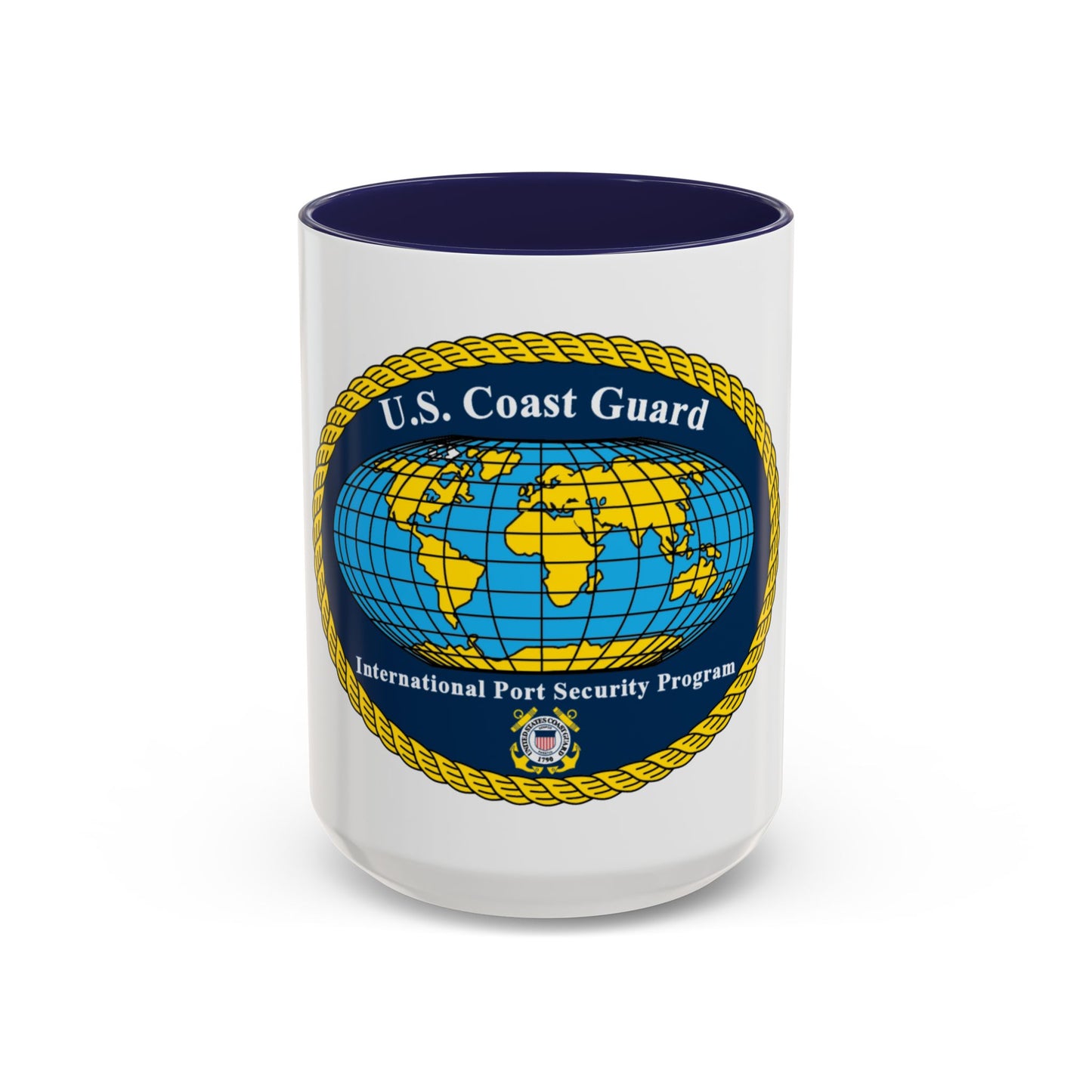 USCG International Port Security Program (U.S. Coast Guard) Accent Coffee Mug