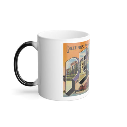 Greetings from Peoria Illinois (Greeting Postcards) Color Changing Mug 11oz