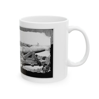 James River, Va. Another Confederate Gun Emplacement At Howlett House, Trent's Reach 001 (U.S. Civil War) White Coffee Mug