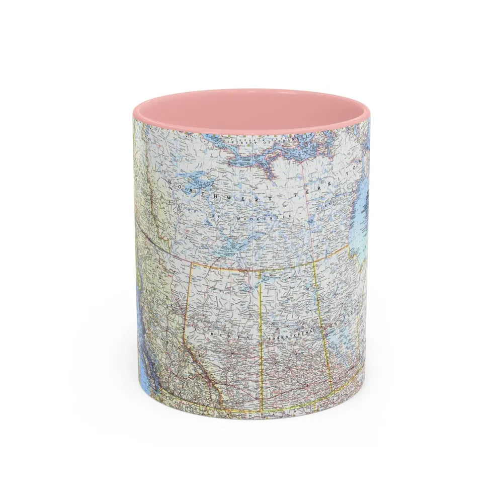 Canada - Western (1966) (Map) Accent Coffee Mug-11oz-Pink-Go Mug Yourself