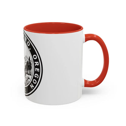 Seal of Portland Oregon - Accent Coffee Mug-Go Mug Yourself