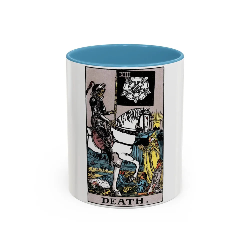 Death (Tarot Card) Accent Coffee Mug-11oz-Light Blue-Go Mug Yourself