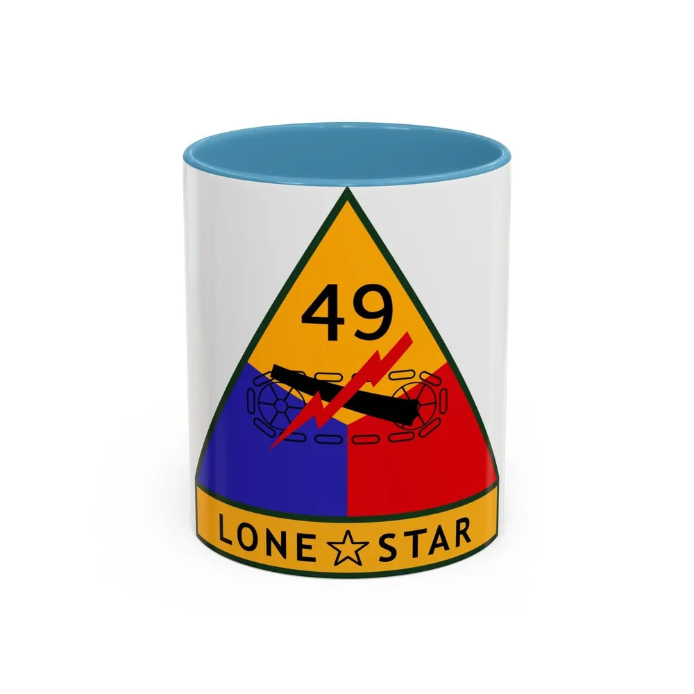 49th Armored Division (U.S. Army) Accent Coffee Mug-11oz-Light Blue-Go Mug Yourself