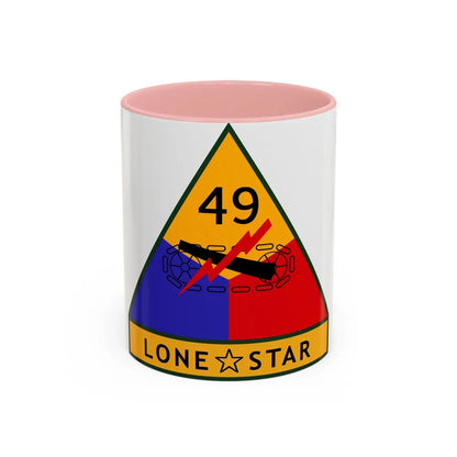 49th Armored Division (U.S. Army) Accent Coffee Mug-11oz-Pink-Go Mug Yourself