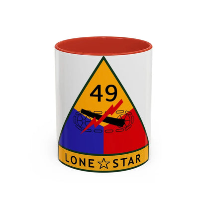 49th Armored Division (U.S. Army) Accent Coffee Mug-11oz-Red-Go Mug Yourself