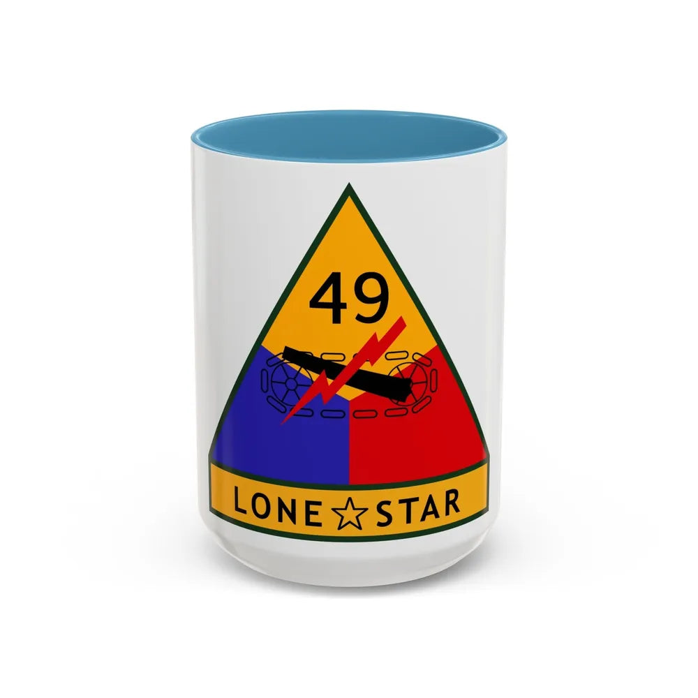 49th Armored Division (U.S. Army) Accent Coffee Mug-15oz-Light Blue-Go Mug Yourself