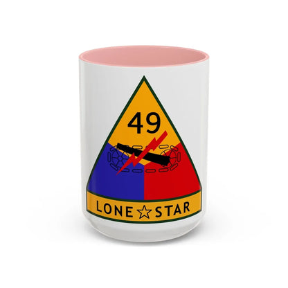 49th Armored Division (U.S. Army) Accent Coffee Mug-15oz-Pink-Go Mug Yourself