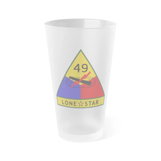 49th Armored Division (U.S. Army) Frosted Pint Glass 16oz-Go Mug Yourself