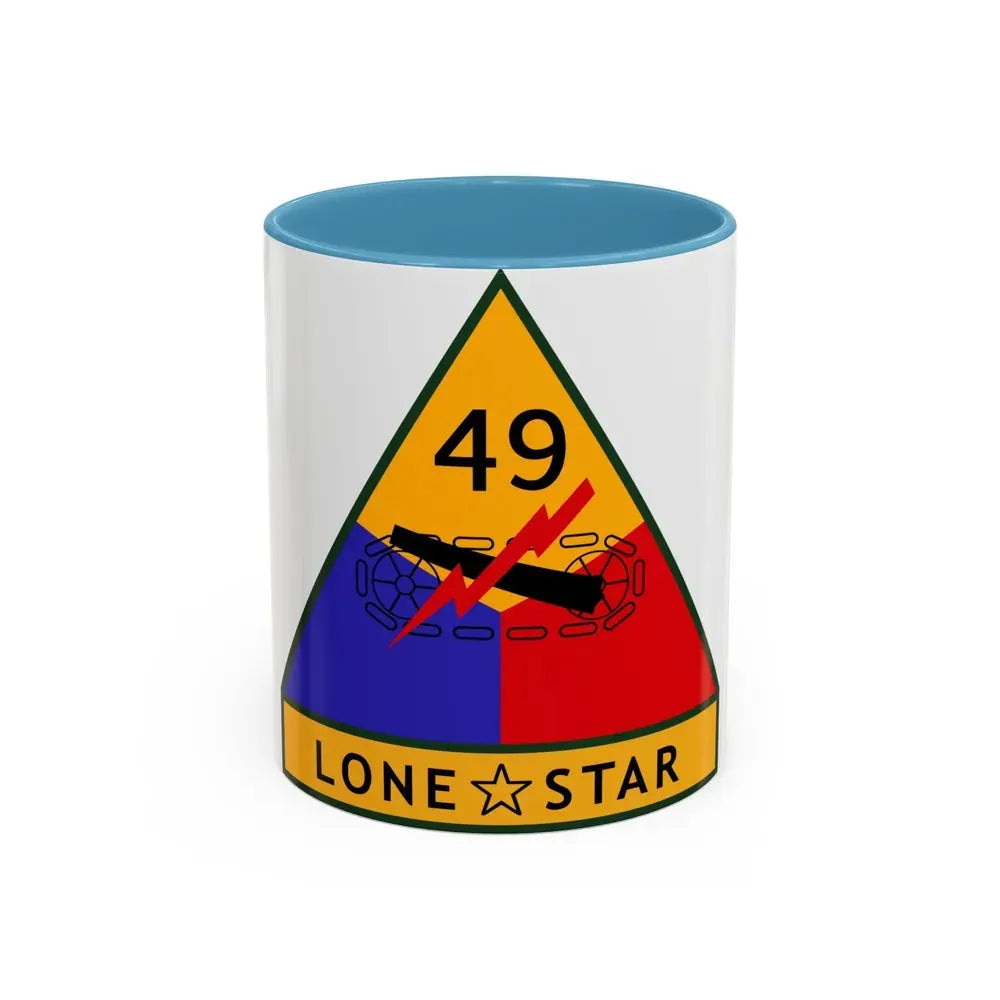 49th Armored Division (U.S. Army) Accent Coffee Mug 11oz Light Blue - Go Mug Yourself