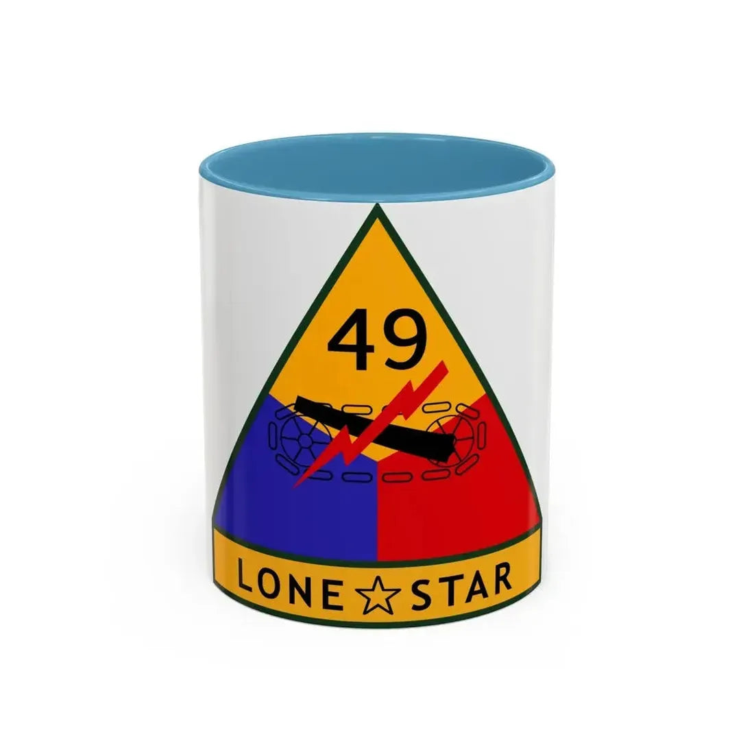 49th Armored Division (U.S. Army) Accent Coffee Mug 11oz Light Blue - Go Mug Yourself