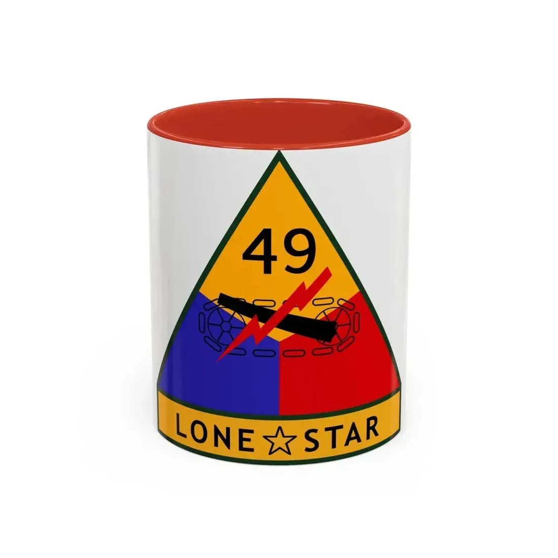 49th Armored Division (U.S. Army) Accent Coffee Mug 11oz Red - Go Mug Yourself