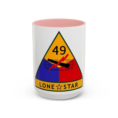 49th Armored Division (U.S. Army) Accent Coffee Mug 15oz Pink - Go Mug Yourself