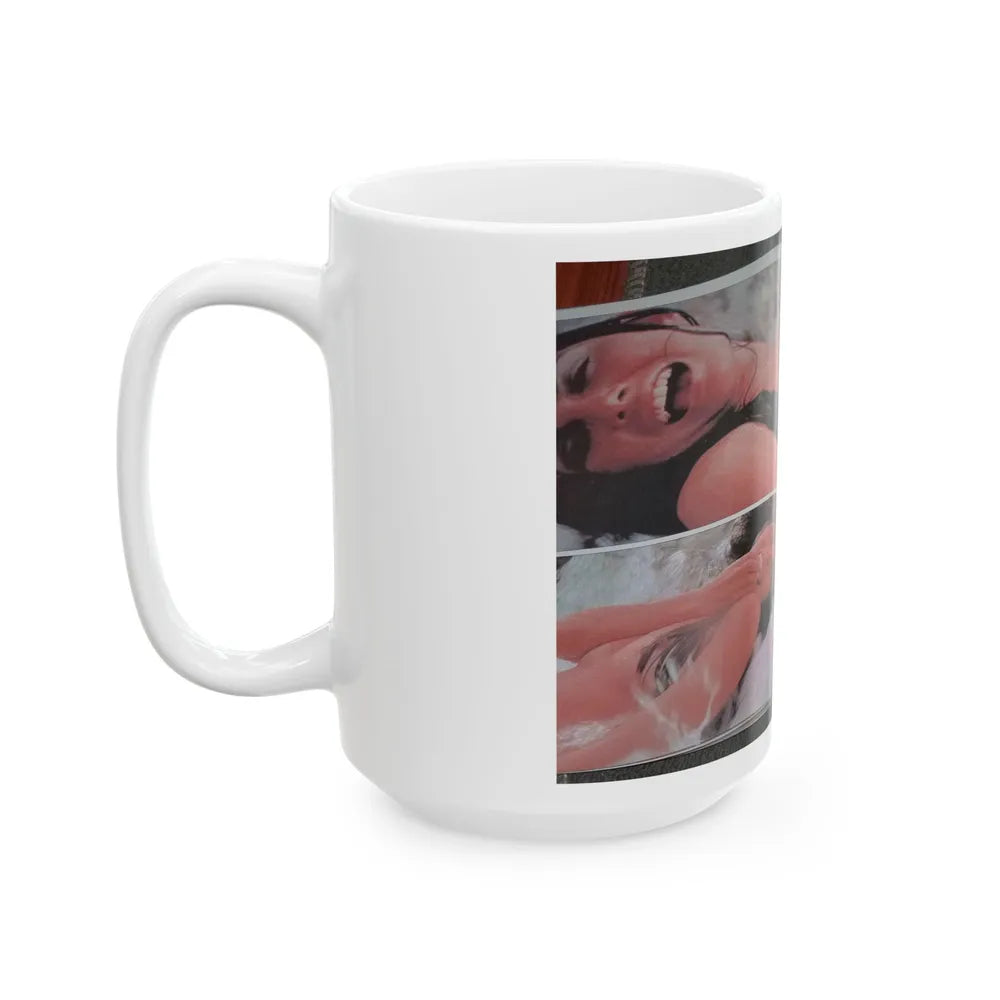 Caroline Munro #150 - Celebrity Skin '84 Topless Spread (Vintage Female Icon) White Coffee Mug-Go Mug Yourself