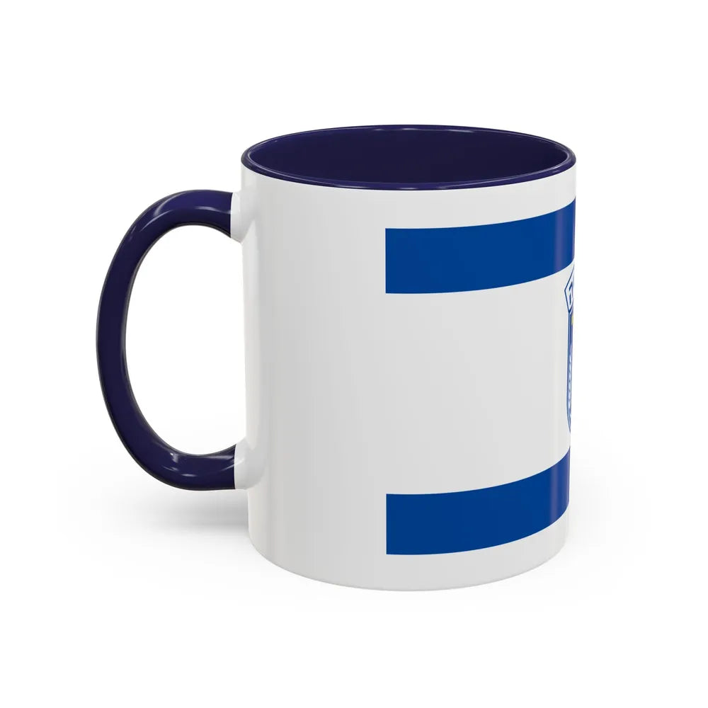 Flag of Herzliya Israel - Accent Coffee Mug-Go Mug Yourself