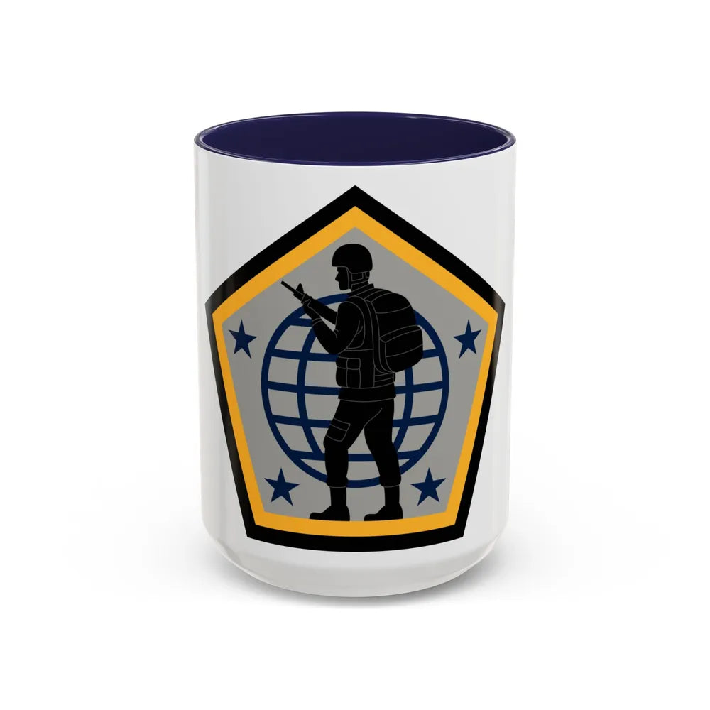 Human Resources Command (U.S. Army) Accent Coffee Mug-15oz-Navy-Go Mug Yourself