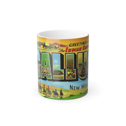 Greetings from the Indian capital Gallup New Mexico (Greeting Postcards) Color Changing Mug 11oz-Go Mug Yourself