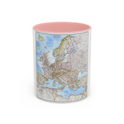 Europe (1969) (Map) Accent Coffee Mug-11oz-Pink-Go Mug Yourself