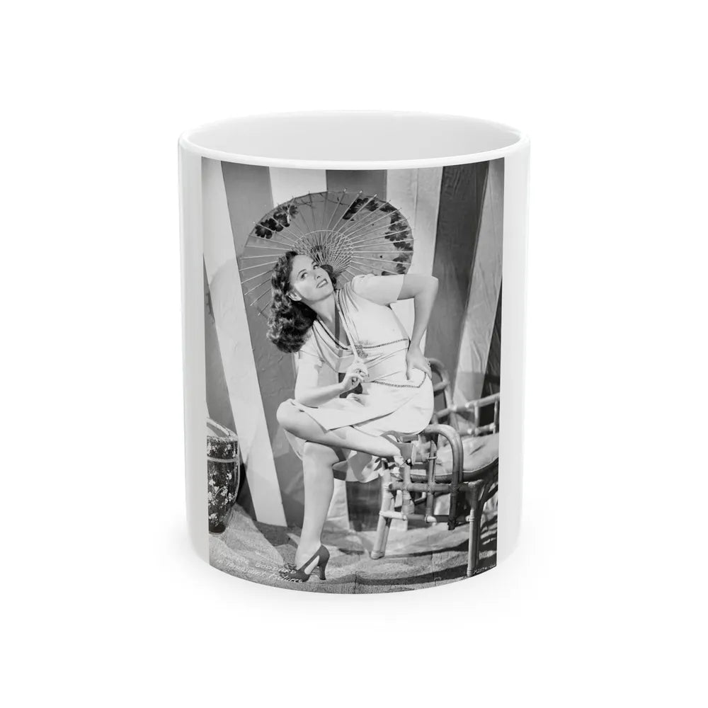 Paulette Goddard #135 (Vintage Female Icon) White Coffee Mug-11oz-Go Mug Yourself