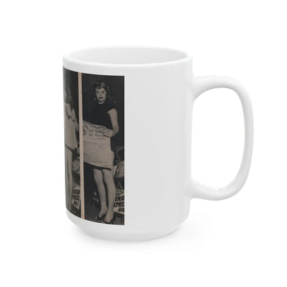 Jayne Mansfield #292 - JAYNE Pocket Magazine Pages 28 & 29 (Vintage Female Icon) White Coffee Mug-Go Mug Yourself