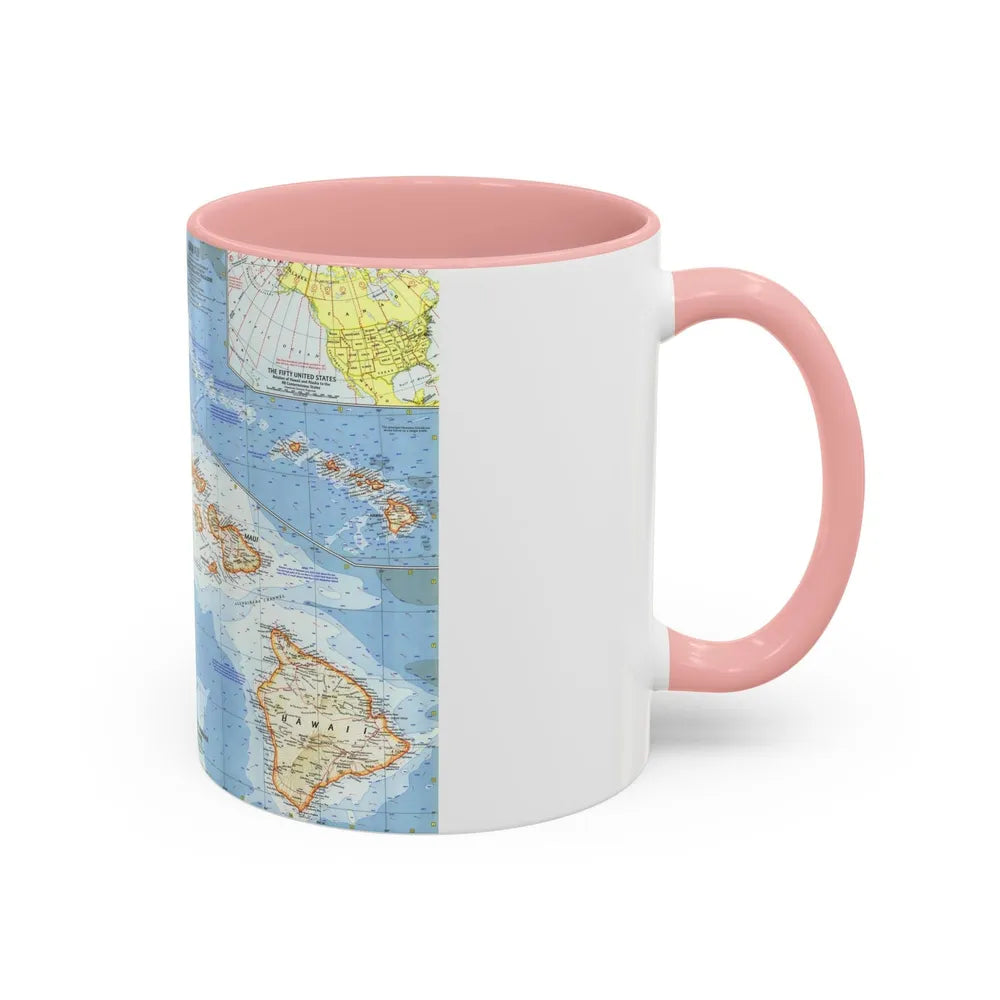 USA - Hawaii (1960) (Map) Accent Coffee Mug-Go Mug Yourself