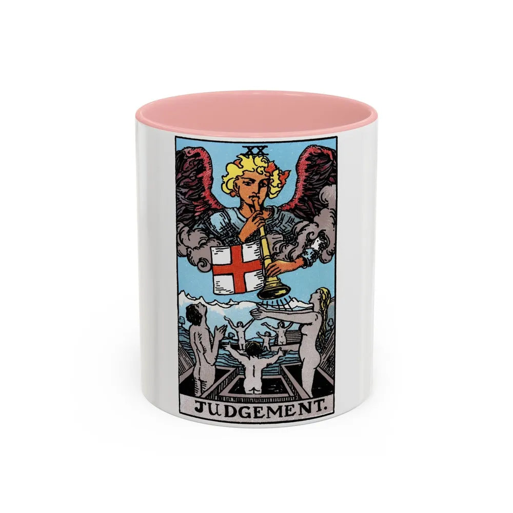 Judgement (Tarot Card) Accent Coffee Mug-11oz-Pink-Go Mug Yourself