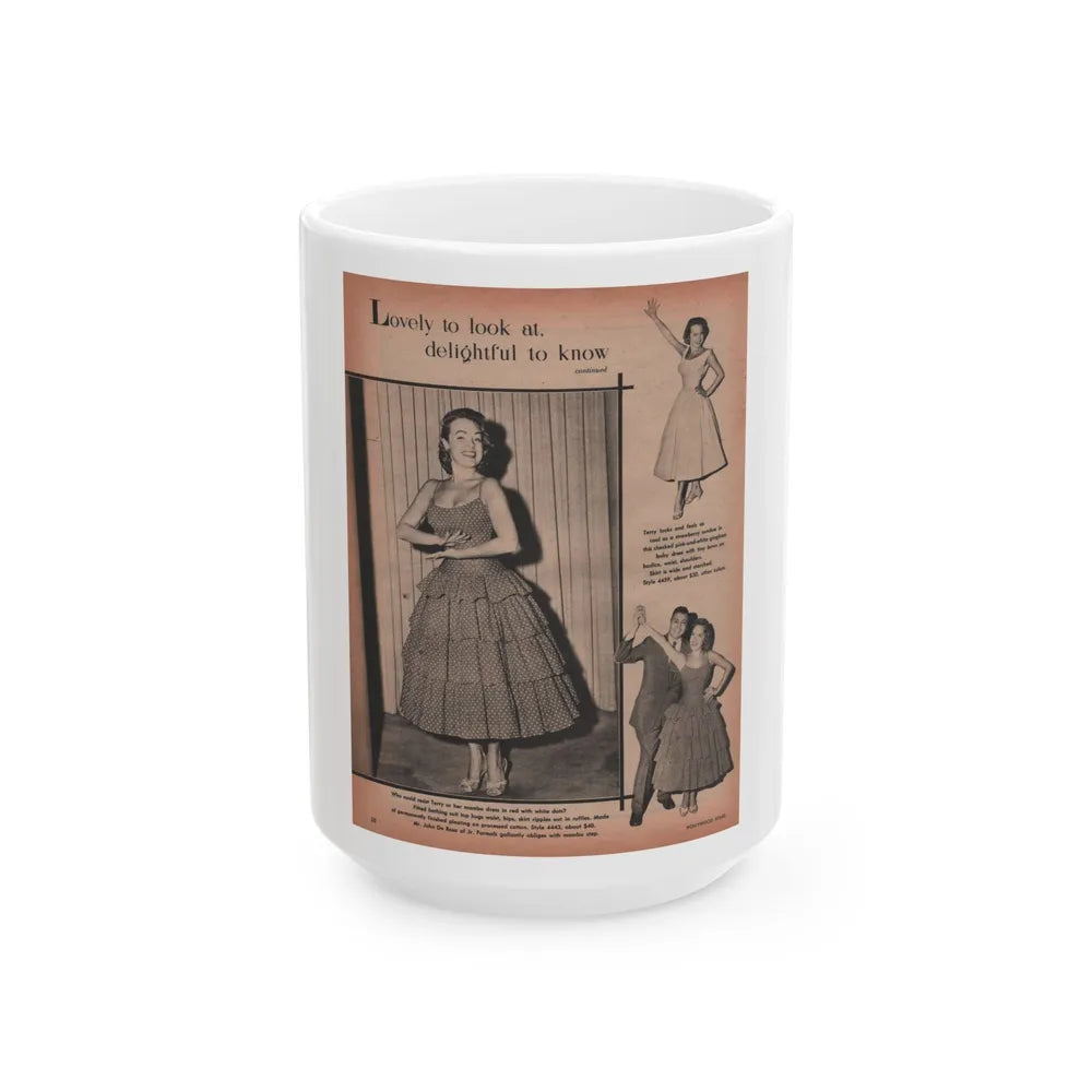 Terry Moore #524 - 8x11 Magazine Page Photos (Vintage Female Icon) White Coffee Mug-15oz-Go Mug Yourself