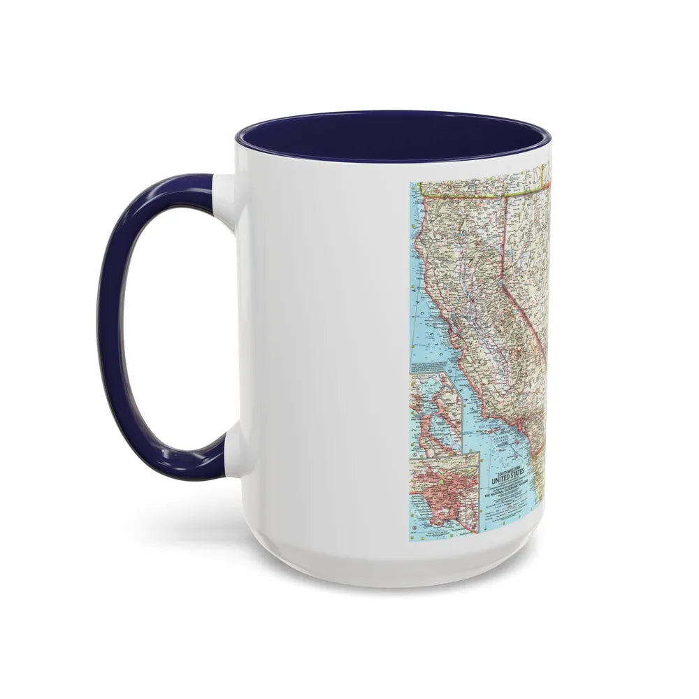 USA - Southwestern (1959) (Map) Accent Coffee Mug-Go Mug Yourself