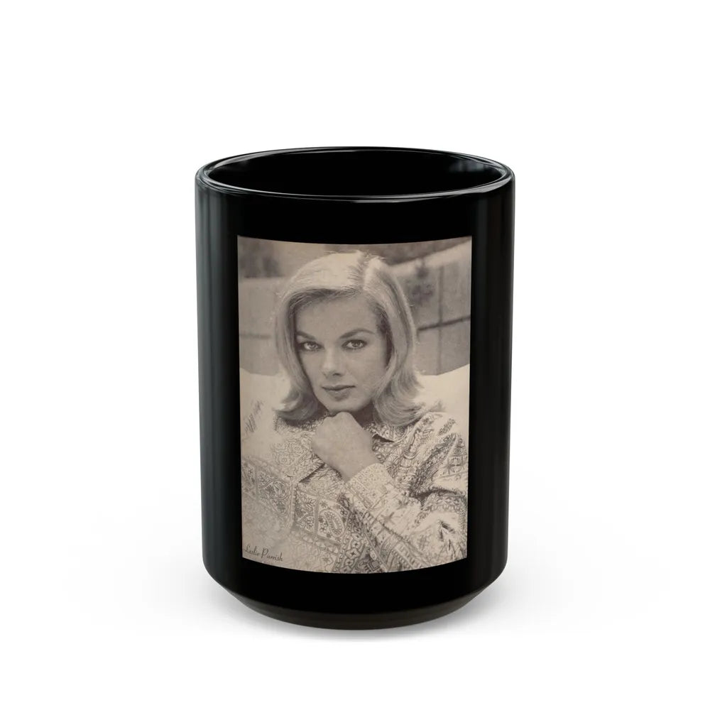 Leslie Parrish #139 (Vintage Female Icon) Black Coffee Mug-15oz-Go Mug Yourself