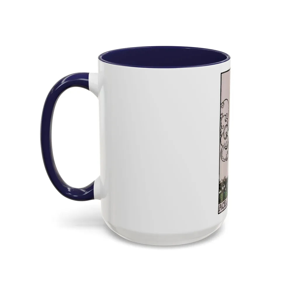 The Ace of p of Pentacles (Tarot Card) Accent Coffee Mug-Go Mug Yourself