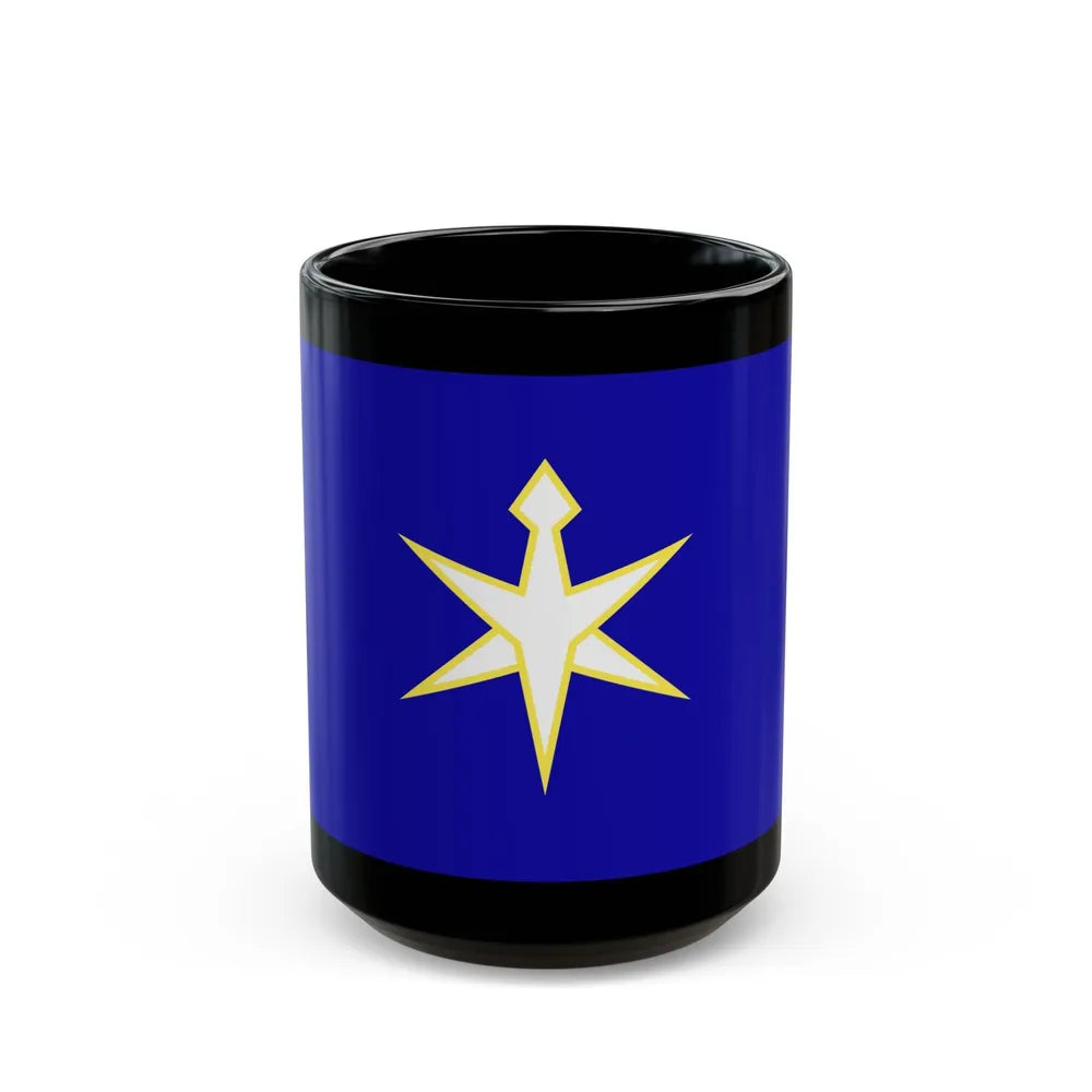 Flag of Chiba Prefecture Japan - Black Coffee Mug-15oz-Go Mug Yourself