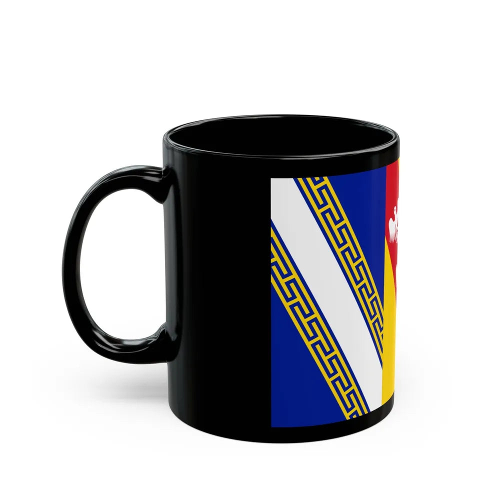 Flag of Grand Est France 2 - Black Coffee Mug-Go Mug Yourself