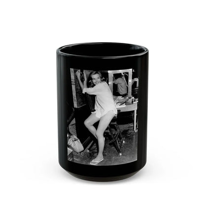 Leslie Parrish #94 (Vintage Female Icon) Black Coffee Mug-15oz-Go Mug Yourself