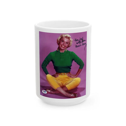 Doris Day #110 (Vintage Female Icon) White Coffee Mug-15oz-Go Mug Yourself