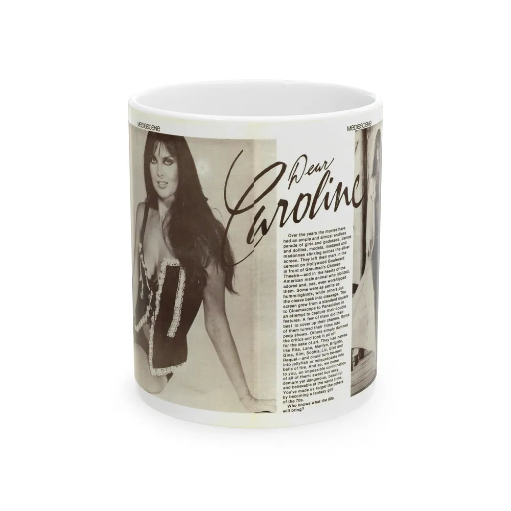 Caroline Munro #356 (Vintage Female Icon) White Coffee Mug-11oz-Go Mug Yourself