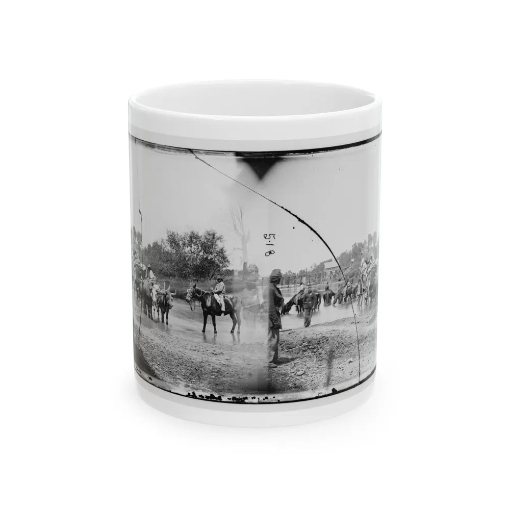 Rappahannock River, Va. Fugitive African Americans Fording The Rappahannock (U.S. Civil War) White Coffee Mug-11oz-Go Mug Yourself