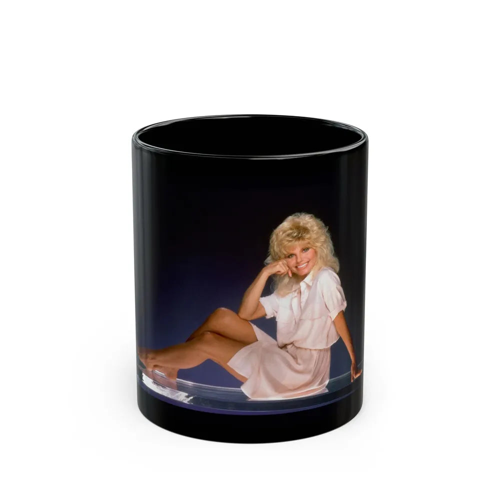 Loni Anderson #40 (Vintage Female Icon) Black Coffee Mug-11oz-Go Mug Yourself