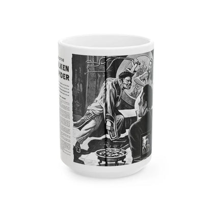 Case of the Silken Spider, Man's Illustrated, November 1958 - White Coffee Mug-15oz-Go Mug Yourself