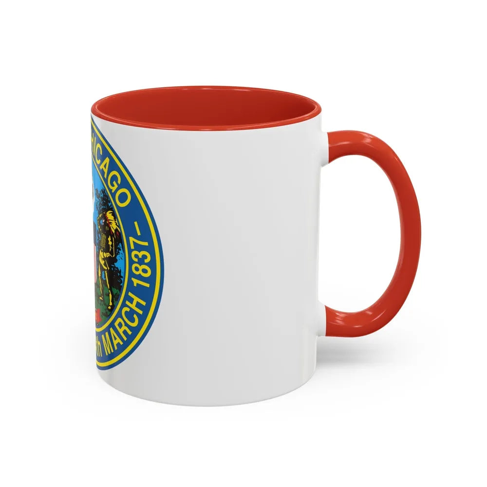 Seal of Chicago Illinois - Accent Coffee Mug-Go Mug Yourself