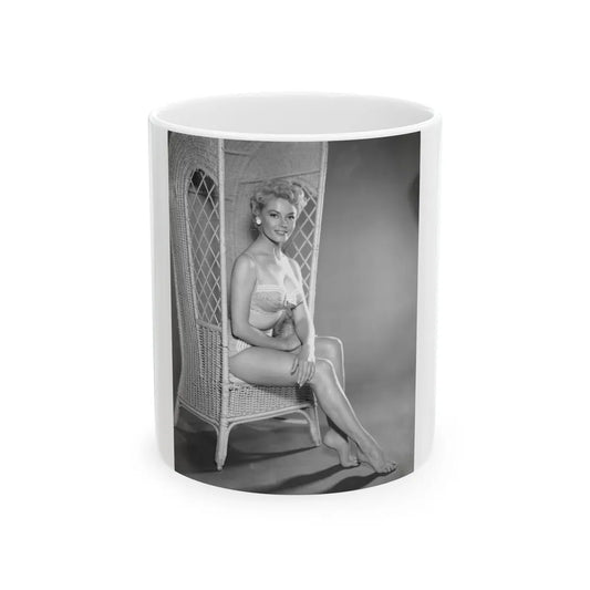 Sheree North #11 - 8x10 Full Body Color 1-Piece Swimsuit Cheesecake Photo circa 1950's (Vintage Female Icon) White Coffee Mug-11oz-Go Mug Yourself