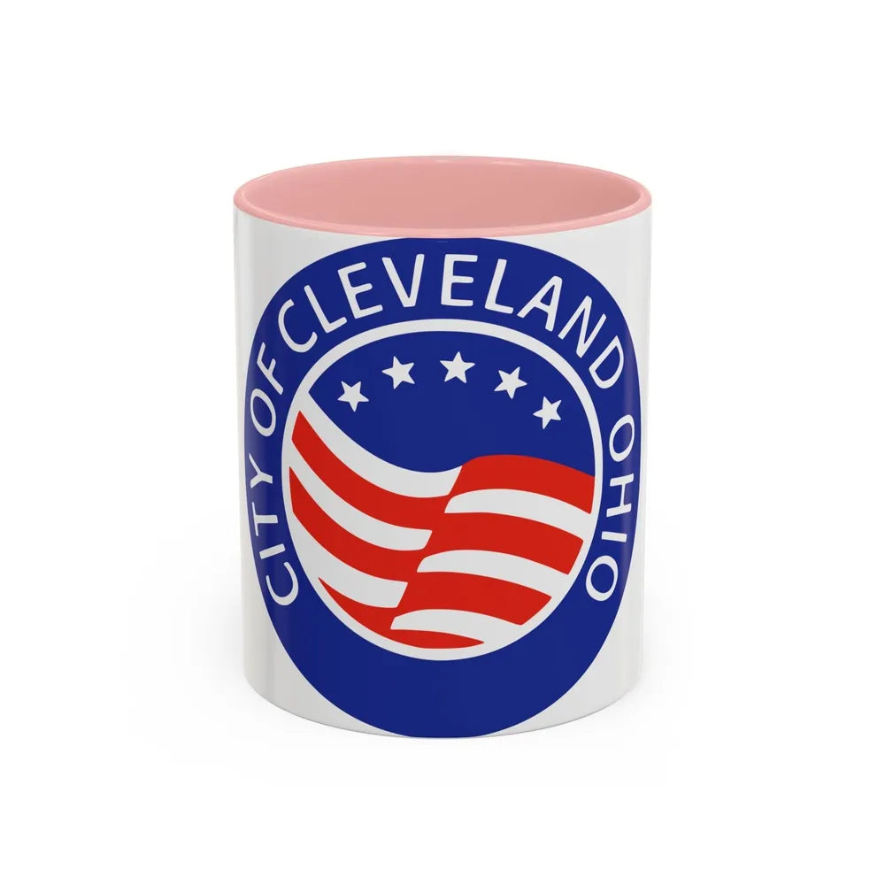 Seal of Cleveland Ohio - Accent Coffee Mug-11oz-Pink-Go Mug Yourself